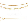 Brass Star Charm Double Layer Curb Waist Chains for Women NJEW-TA00192-3