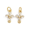 Brass Pave Clear Cubic Zirconia Cross Links KK-A269-57G-1