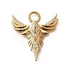 Brass Micro Pave Cubic Zirconia Pendants KK-U055-09G-01-1
