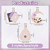 18Pcs 3 Styles Tarot Style Alloy Eanaml Pendants FIND-DC0006-60-2
