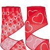 2 Rolls 2 Styles 5 Yards Valentine's Day Polyester Heart Printed Ribbon for Sewing Decoration OCOR-GF0004-34-1