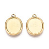 304 Stainless Steel Pendant Cabochon Settings STAS-T067-69G-1