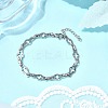 2Pcs 2 Styles 304 Stainless Steel Hollow Cross-Linked Chain Bracelets for Couple BJEW-JB12293-3