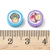 Printed Handmade Polymer Clay Beads CLAY-I016-08E-3
