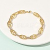 Clear Cubic Zirconia Oval Link Chains Bracelet BJEW-G773-04G-2