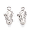 304 Stainless Steel Sea Horse Charms STAS-T069-04P-1