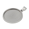 Non-Tarnish 201 Stainless Steel Pendant Cabochon Settings STAS-L279-009P-2