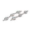 Brass Micro Pave Clear Cubic Zirconia Connector Charms KK-E068-VB395-2-3