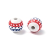 Independence Day Themes Wood European Beads WOOD-I014-01C-1