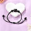 Cat Head Resin Brainded Bead Bracelets BJEW-L701-02B-2