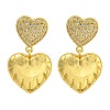 Rack Plating Brass Micro Pave Clear Cubic Zirconia Stud Earrings EJEW-I313-15E-G-1