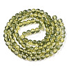 Two-Tone Crackle Baking Paint Transparent Glass Beads Strands X-CCG-T004-8mm-01-3