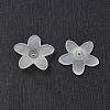 Transparent Frosted Acrylic Flower Beads X-PAB1936Y-10-3