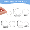 90Pcs 3 Size 316 Surgical Stainless Steel Hoop Earrings Findings STAS-UN0039-41-3