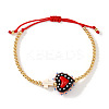 Cinco de Mayo Glass & Brass Beads Braided Bead Bracelets HB3045-1-1
