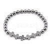 Aluminium & Magnesium Alloy Beads Stretch Bracelets for Men Women OO9310-5