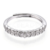 925 Sterling Silver Micro Pave Cubic Zirconia Adjustable Ring Settings STER-T007-01P-2