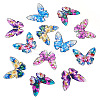 6 Colors Epoxy Resin Flower Print Big Pendants RESI-TA0002-60A-2