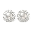 304 Stainless Steel Flat Round Stud Earrings for Women EJEW-M089-05P-4