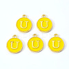 Golden Plated Alloy Enamel Charms ENAM-S118-09U-1