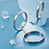 2Pcs 304 Stainless Steel Plain Bangles BJEW-UN0001-50-2