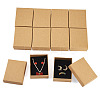 12Pcs Kraft Cotton Filled Cardboard Paper Jewelry Set Boxes CBOX-TA0001-16-1