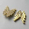 1-Hole Zinc Alloy Rhinestone Shank Buttons FIND-WH0152-110G-2