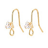 Brass Pave Clear Cubic Zirconia Earring Hooks KK-T077-17G-01-1