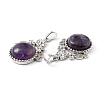 Natural Amethyst Pendants G-P498-01P-05-3