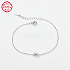 Anti-Tarnish Rhodium Plated 925 Sterling Silver Letter Cubic Zirconia Link Bracelets GI2156-13-1