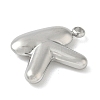 304 Stainless Steel Initial Pendants STAS-S186-12K-P-2