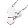 Non-Tarnish 302 Stainless Steel Heart Puzzle Pendant Lariat Necklaces NJEW-I118-01P-3