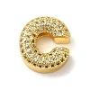 Brass Micro Pave Clear Cubic Zirconia Charms ZIRC-C009-01G-C-1