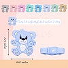 16Pcs 8 Colors Cartoon Bear Silicone Focal Beads JX699A-2
