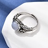 Natural Blue Lace Agate Finger Rings RJEW-A084-05AS-10-3
