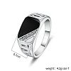 Alloy Micro Pave Cubic Zirconia Finger Rings for Men FS-WGE231C-01-4