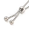 Non-Tarnish Adjustable 304 Stainless Steel Box Chain Slider Bracelet Making MAK-L038-001P-05-3