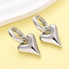 Heart Brass Hoop Earrings EJEW-D322-12P-01-2