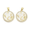 Brass Micro Pave Clear Cubic Zirconia Pendants KK-L213-010G-01-1