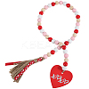 Wooden Beads Pendant Decorations AJEW-WH20020-109A-1