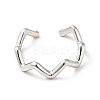 Non-Tarnish 304 Stainless Steel Wave Open Cuff Ring for Women RJEW-I085-13P-2