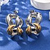 304 Stainless Steel Two Tone Stud Earrings LS-EJEW-A136-01B-GP-2