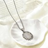 201 Stainless Steel Oval with Virgin Pendant Box Chain Necklaces NJEW-H055-08P-3