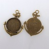 Vintage Tibetan Style Alloy Large Anchor Pendant Cabochon Bezel Settings TIBEP-M018-108AB-NF-2
