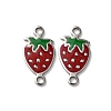 304 Stainless Steel Enamel Strawberry Connector Charms STAS-A121-02P-01-1