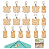 Wood Dog Pendant Locking Stitch Markers HJEW-NB00122-1