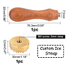1Pc Pear Wood Handle with 1pc Brass Stamp Head DIY-OC0012-40D-2