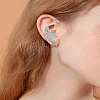 1 Pair Wing Alloy Rhinestone Cuff Earrings EJEW-LP0007-023P-1