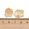 Brass Micro Pave Clear Cubic Zirconia Flat Round Stud Earring Findings KK-H524-08G-3
