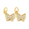 Rack Plating Brass Micro Pave Clear Cubic Zirconia Pendants KK-B093-13A-G-1